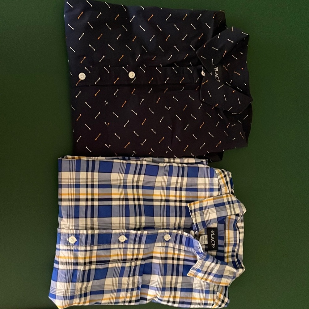 Two, only wore once, boys short sleeve dress shirts